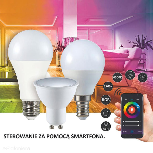 Лампа Smart WiFi, LED E14 молочний (куля 5.5W - 470lm) (2700K - 6500K + RGB) Polux/SANTUY0205