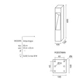 Вуличний сучасний садовий світильник - стовп 60/80 см (10x10 см, 1xGU10) Radex (Modern)