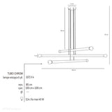 Люстра для вітальні, офісу - підвісний світильник хромована трубка (6xE14) Aldex (tubo) 1072K4