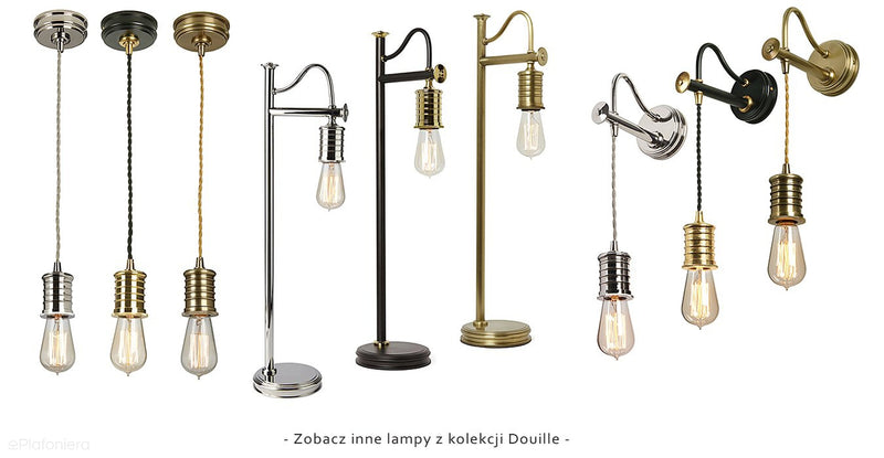 Настільна лампа - підвісна лампа (латунь, чорна 1xE27) для вітальні спальні Elstead (Douille)