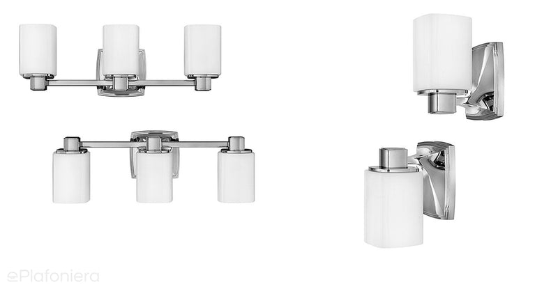Настінний світильник для ванної кімнати - бра хром молочне скло (G9 3x4W) Hinkley (Tessa)