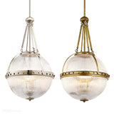 Скляна куля 38см (латунь) світильник підвісний для кухні, вітальні, спальні (3хЕ14) Кіхлер (Астра)