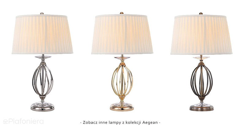 Матовий нікель - Егейська настільна лампа в палацовому стилі - Elstead, 57см (1xE27)