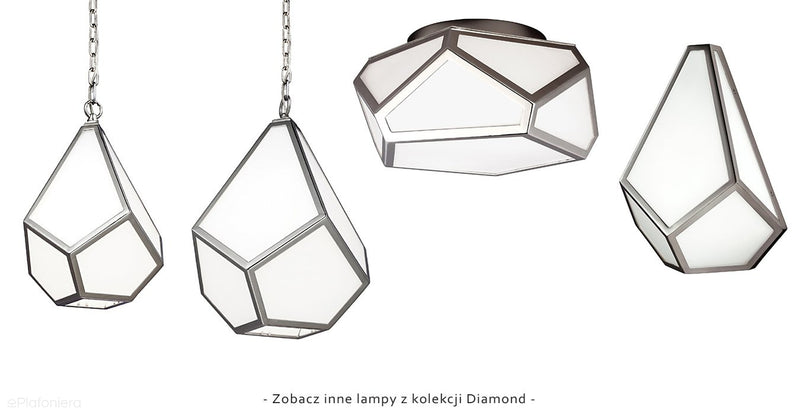 Підвісний світильник - діамант 34см (акрил, нікель) для спальні вітальні (1xE27) Feiss (Діамант)