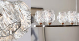 Підвісний світильник - люстра 54см (гранене скло, нікель) для спальні, вітальні, кухні (G9 4x4W) Feiss (Rubin)