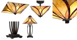 Стельовий світильник Tiffany з вітражами Asheville, Quoizel