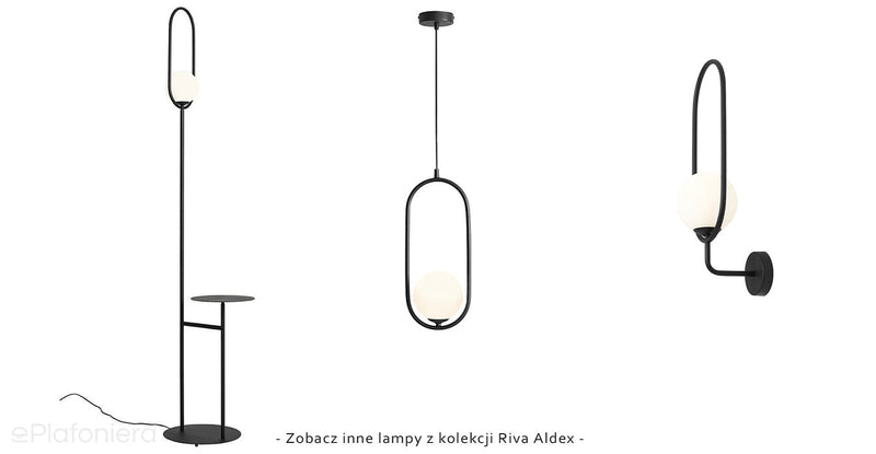 Чорний світильник - біла куля 14см настінний світильник для спальні вітальні (E14) Aldex (Riva) 1086C1