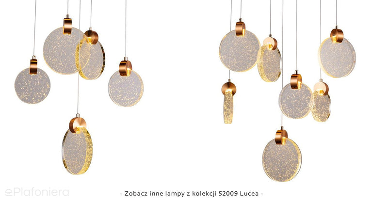 Гарний скляний світильник - золото підвісний для вітальні (5 LED ламп) Lucea 52009-01-P05-FG OTINA