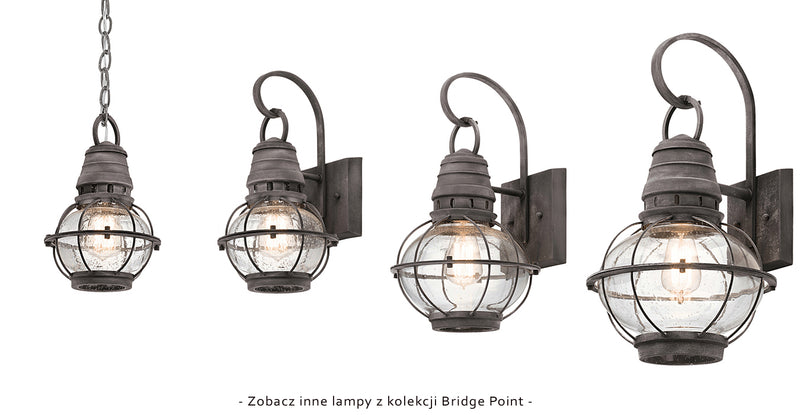 Металевий ліхтар Bridge Point L - Kichler, лофт/настінний світильник, настінний світильник 1xE27