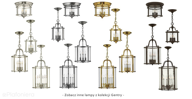 Підвісний світильник-ліхтар Gentry (нікель) для їдальні / вітальні - Hinkley, 35 см / 6xE14