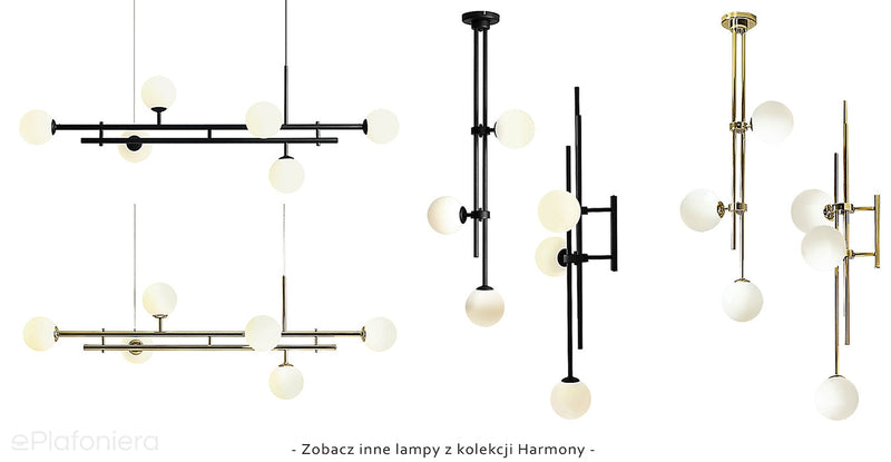 Стельовий світильник Harmony, чорний сучасний стельовий світильник - Aldex (білі кулі 3xE14) 1073PL/E1