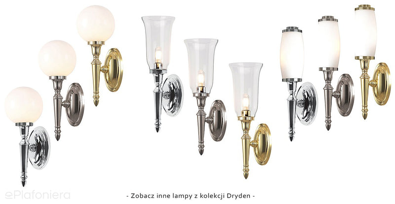 Скляний світильник Dryden / настінний світильник для ванної - куля (хром/латунь/нікель) - Elstead (G9 1x4W)