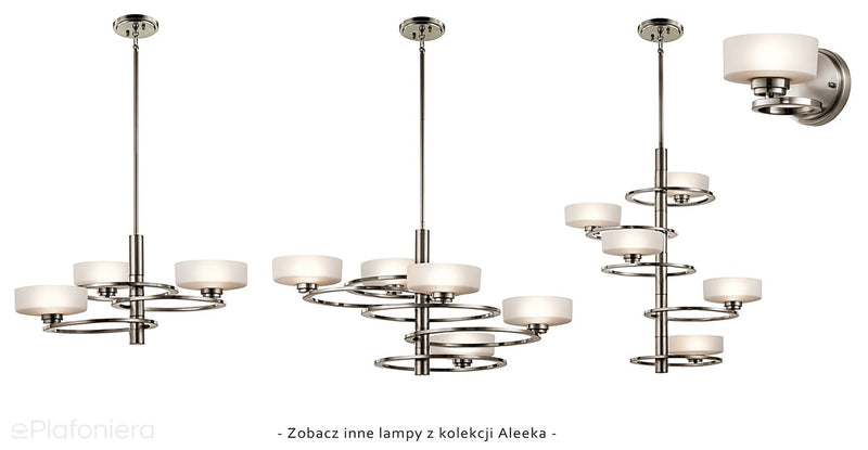 Світильник металевий - скляні плафони (86см) підвісний для вітальні, кухні, спальні (G9 5x4W) Kichler (Aleeka)