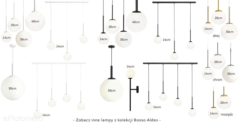 Світильник підвісний, чорний підвіс (4x14см), чотири молочних кулі (4xE14) Aldex (Bosso) 1087L1