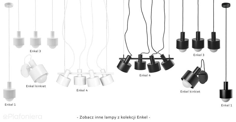 Чорний стельовий підвісний світильник Enkel 4 - люстра для кухні та вітальні Ummo