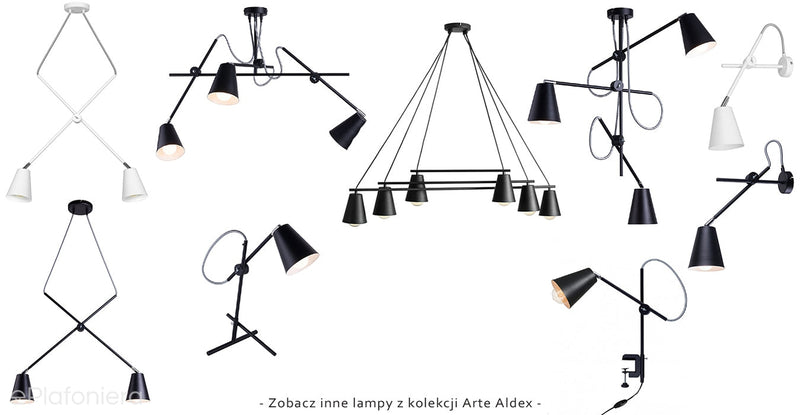 Чорний стельовий світильник - індастріал - лофт, вертикальна люстра 3xE27, Aldex (Arte) 1008E1