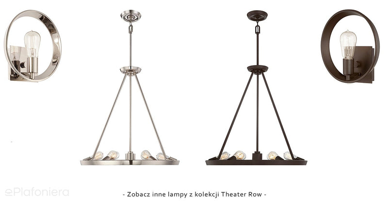 Підвісний світильник - на колесі (коричневий) Люстра для вітальні, спальні, кухні (6xE27) Quoizel (Театр)