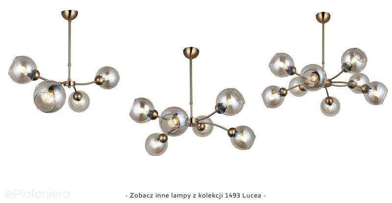 Люстра скляна сучасна (50см, 4 лампи) для вітальні, спальні Lucea 1493-52-04-L POZA