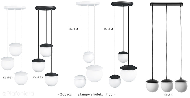 Білі кульки на смужці, підвісний світильник Kuul AL Ummo для кухні та їдальні