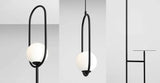 Чорний світильник - біла куля 14см настінний світильник для спальні вітальні (E14) Aldex (Riva) 1086C1