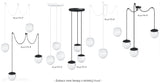 Потрійний стельовий світильник Kuul G3-K - білий підвісний світильник для вітальні та кухні 20 см Ummo