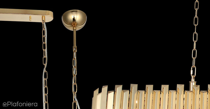 Золотий кришталевий світильник, люстра для вітальні (50см) Lucea 1467-80-16 NARBONNE