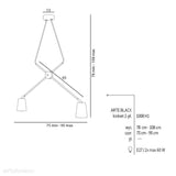 Чорний стельовий світильник - індастріал - лофт, люстра 2xE27, Aldex (Arte) 1008H1