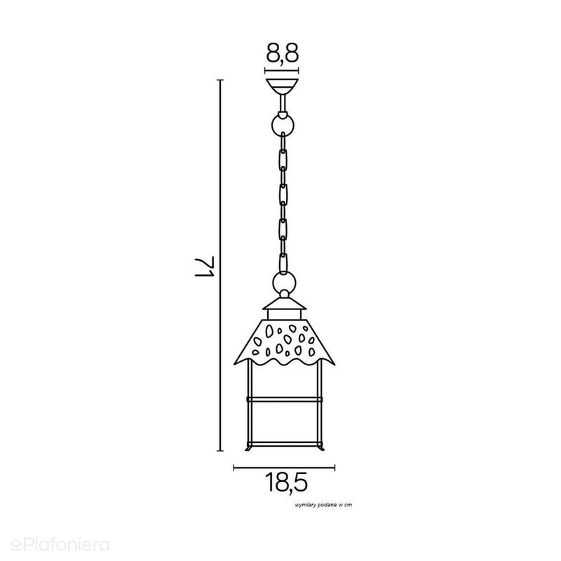 Ліхтар класичний, вуличний садовий світильник чорний (підвісний, 1x E27) SU-MA (Cadiz)