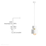 Biała wisząca lampa do salonu, kuchni (industrialna, vintage1xE27) Aldex (kadm) 1029G - ePlafoniera
