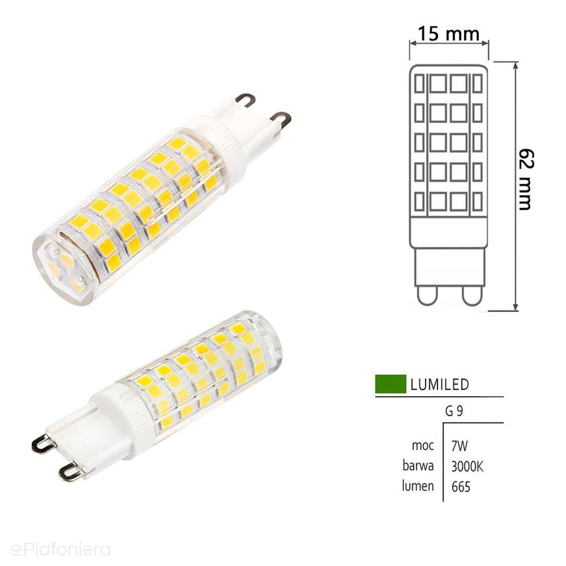 Світлодіодна лампа G9 (7W = 60W) (665lm, 4000K/6000K/3000K) Lumiled/LEDZARMI096D