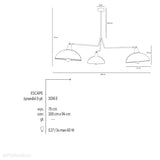 Білий індустріальний - лофт підвісний світильник (люстра 3xE27) Aldex (Espace) 1036E