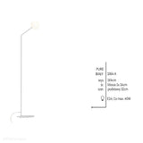 Світильник для вітальні білий, молочна куля на трубі (підлоговий, E14) Aldex (Pure) 1064A