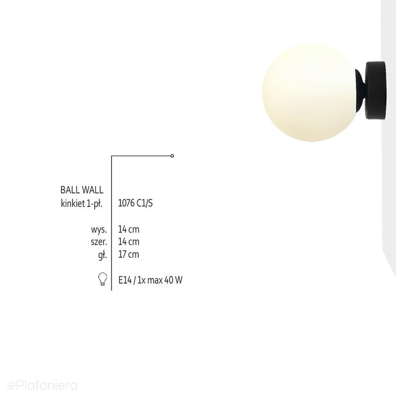 Настінний світильник Black Modern Ball - Black/White - Aldex 1076C1