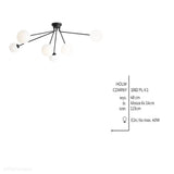 Чорний стельовий світильник Holm - Aldex, білі кулі 6x14см (E14) 1082PL-K1