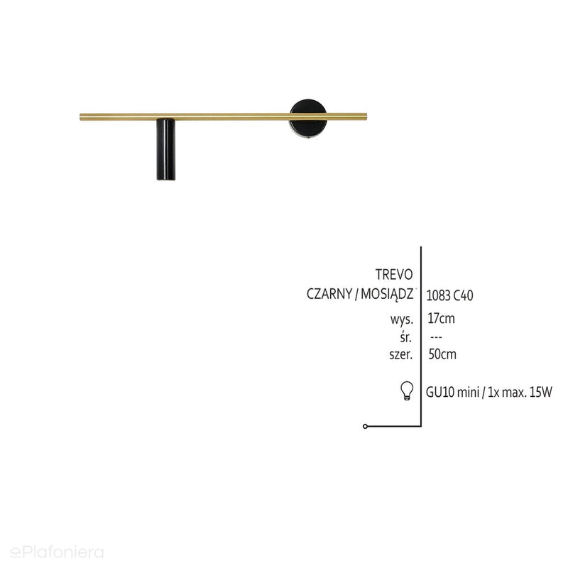 Латунь - настінний світильник для спальні вітальні (1xGU10-mini) Aldex (Trevo) 1083C40