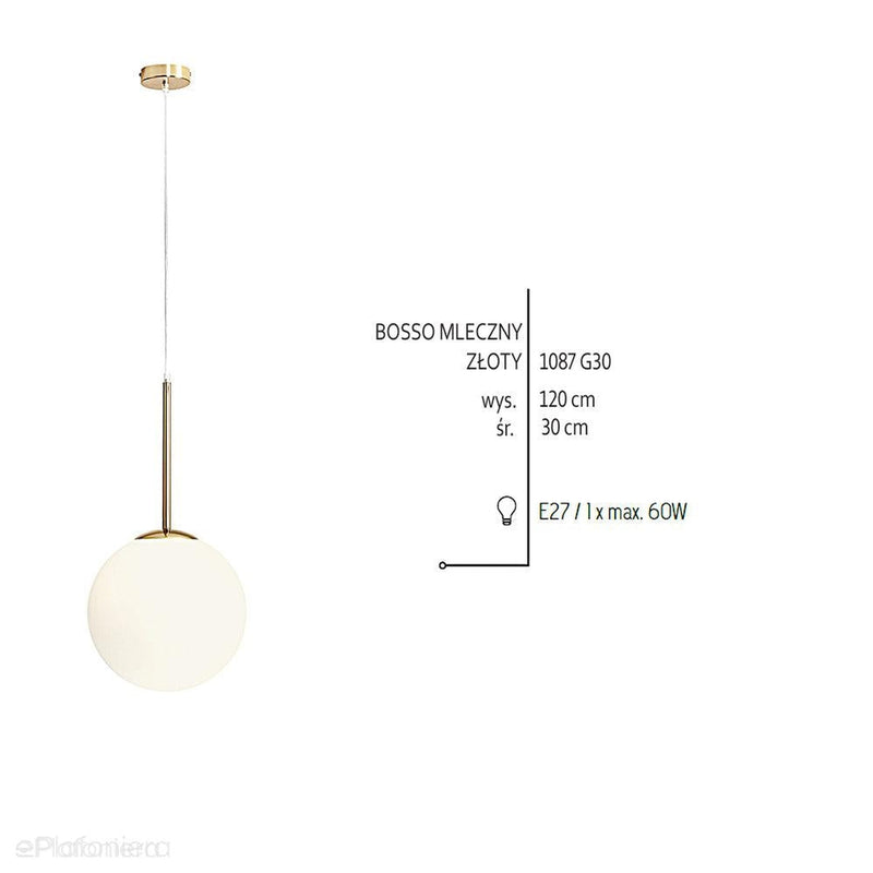 Підвісна одинарна лампа Bosso Medium 30 Gold - Aldex (30см, E27) 1087G30