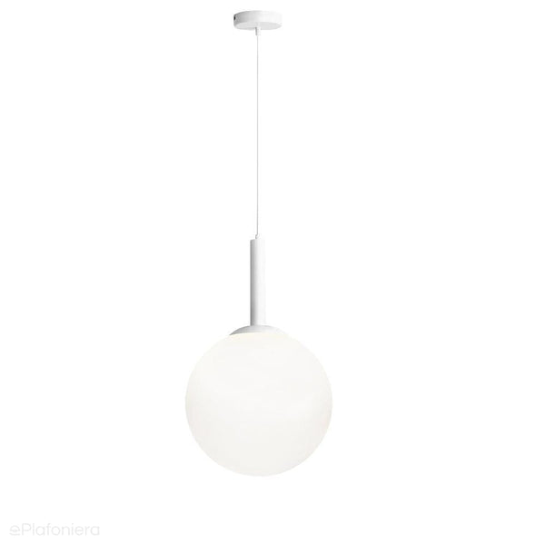 Світильник підвісний, білий підвіс (40см), одна молочна куля (E27) Aldex (Bosso) 1087XL