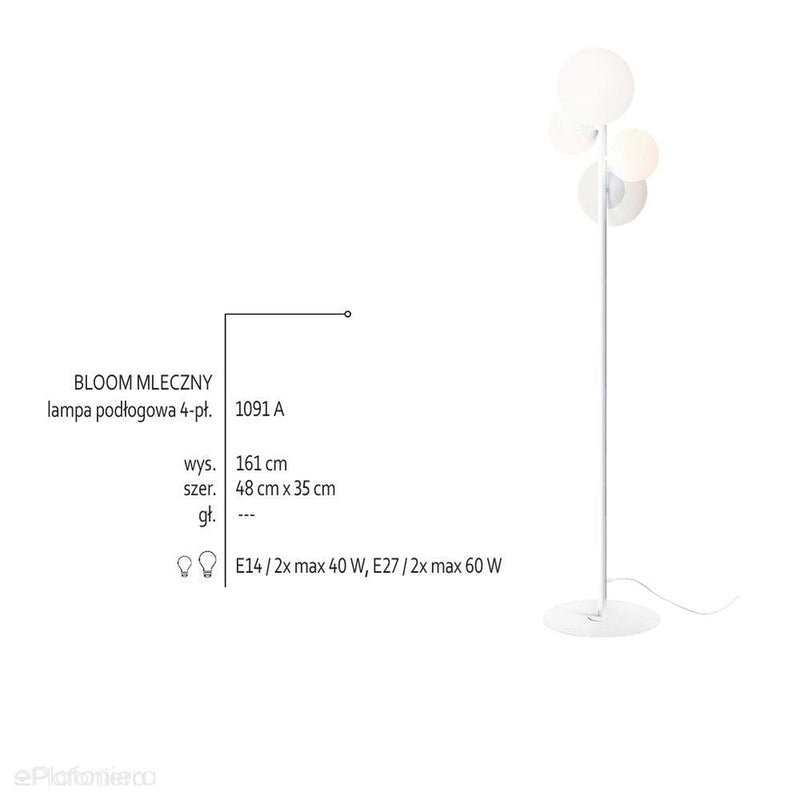 Торшер Bloom Floor White, білий - Aldex, 1091A (2xE14/2xE27)