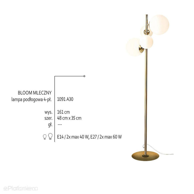 Торшер Bloom Floor Gold, золото - Aldex 1091A30, (2xE14/2xE27)