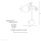 Настінний світильник латунний, Dione Wall 3 Brass - Aldex, 1092Y40 (2xE14/1xE27)