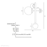 Настінний світильник Dione Wall 3 Chrome - Aldex, хромований підвіс, 1092Y4 (2xE14/1xE27)