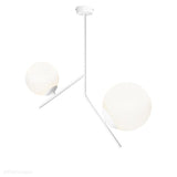 Світильник стельовий, білий, дві молочні кулі 14см/20см (E14/E27) Aldex (Gallia) 1095PL-H