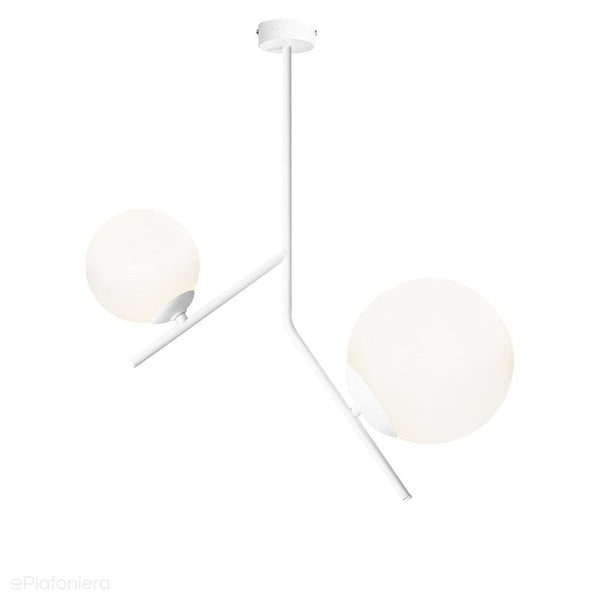 Світильник стельовий, білий, дві молочні кулі 14см/20см (E14/E27) Aldex (Gallia) 1095PL-H