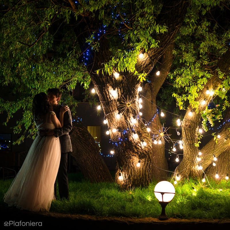 Вулична гірлянда 10м/20м (E27, LED 1W RGB) сад, весільний світильник (Kobo D)