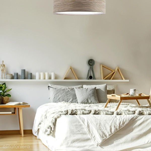 Стельовий світильник - тканинний плафон, абажур для вітальні, спальні 2хЕ27 (090-217) ручна робота