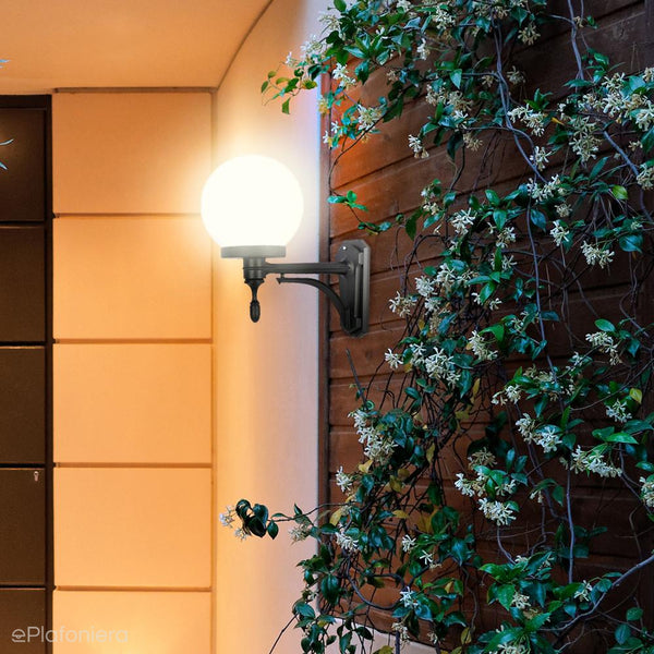 Настінний садовий світильник - настінний, довгий корпус (куля 20/25см, 1x E27) SU-MA (класичні кулі)