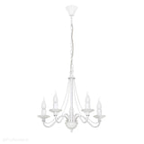 Biała lampa wisząca - świecznik, żyrandol 5xE14, Aldex (Róża) 397F - ePlafoniera