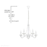 Biała lampa wisząca - świecznik, żyrandol 5xE14, Aldex (Róża) 397F - ePlafoniera