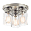 Стельовий світильник зі скляним плафоном (нікель), стельовий світильник для кухні, вітальні, 1xE27, Kichler (Brinley)