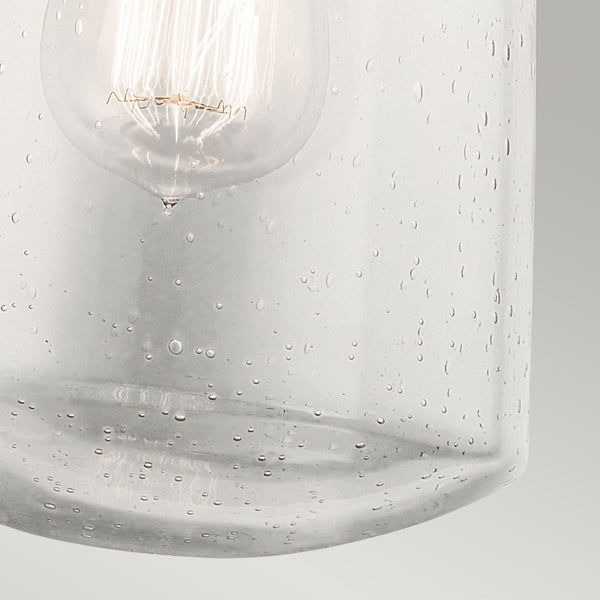 Ліхтар Ліндон, настінний світильник з бульбашковим склом - Kichler (алюміній, 15 см)